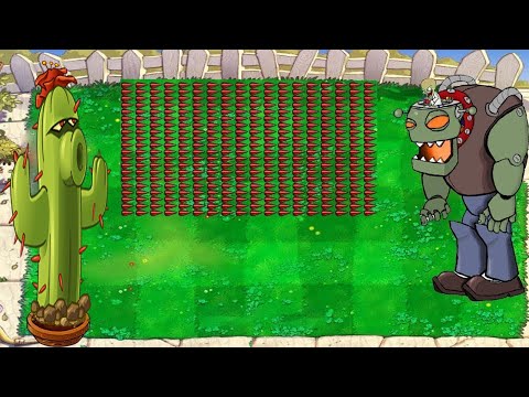 1 Cactus vs Gargantuar vs Dr. Zomboss - Plants vs Zombies