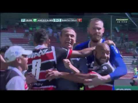 Gol de Marcilio - America mg 0 x 2 Santa cruz - 17 07 2016