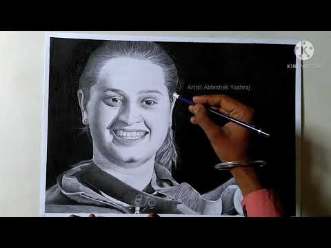 Jamui MLA Shreyashi Singh Drawing | Gold Medalist Shreyashi Singh Pencil Sketch