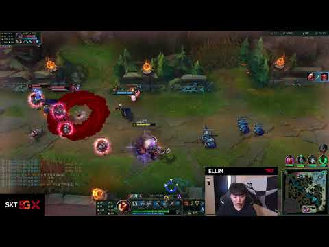 T1 ELLIM PLAYS JUNGLE HECARIM VS ELISE - KR GRANDMASTER PATCH 10.22