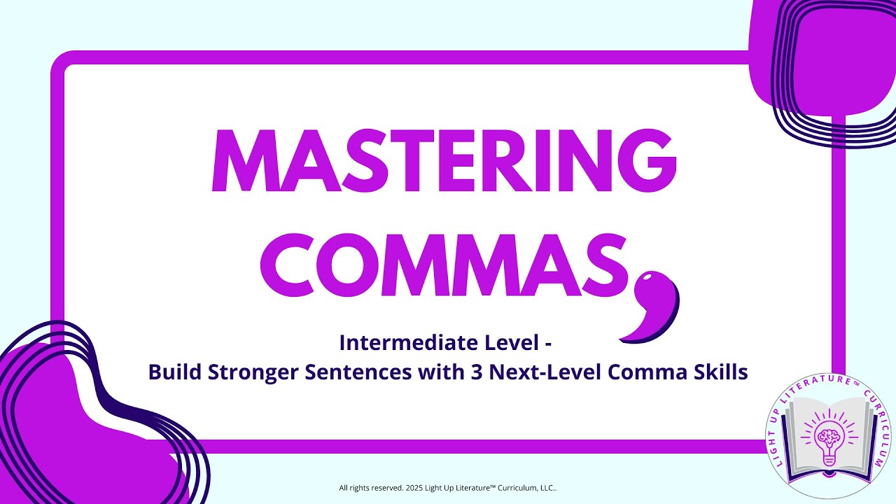 Mastering Commas: Intermediate Comma Rules Free Middle School Grammar Lesson (No Voiceover)
