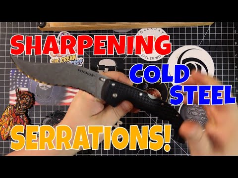 SHARPENING COLD STEEL SERRATIONS!!! SUPER EASY!