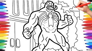 Marvel Venom Coloring Pages, How to Draw Venom, Venom Coloring and Drawing