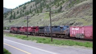 CP Canadian Pacific Freight Train ~ AWESOME LONG LOADS ~ Spences Bridge BC