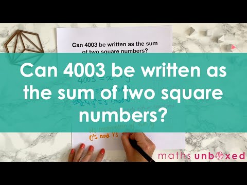 ■ Can you write 4003 as the sum of two square numbers?  | Modular Arithmetic Q3