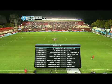 Fútbol en vivo.Argentinos - Rafaela. Fecha 11. Torneo Final 2014. Fútbol Para Todos.