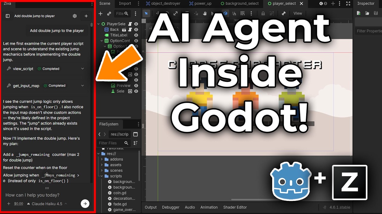 Building New Features in Godot… Without Writing Code? (Ziva)