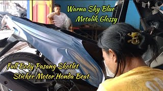 Download lagu Pasang Skotlet Sticker Motor Beat * Full Body Warna Sky Blue - Metalik Glossy @Nono.Variasi.97 mp3