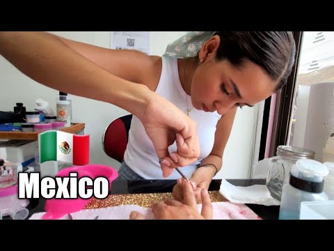 $10 MANICURE by "Diana" 🇲🇽 Playa Del Carmen, Mexico ASMR RELAX