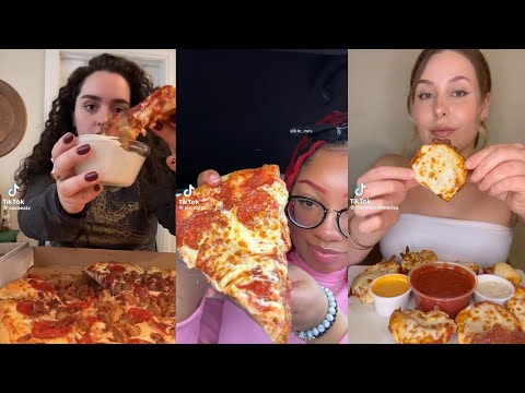 LITTLE CAESARS MUKBANG 🍕| TIKTOK FOOD COMPILATION