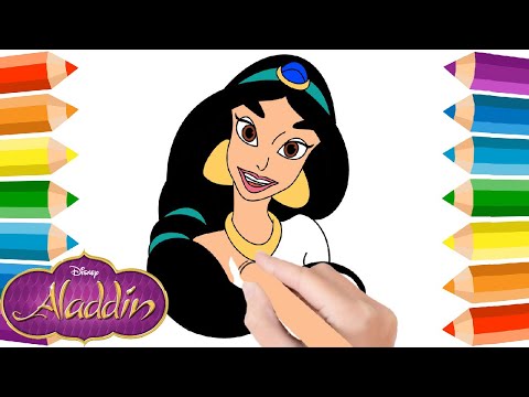 Jasmine Aladdin 👑 Coloriage Princesse Jasmine d'Aladdin de Disney 🎨 Colorier & Dessiner