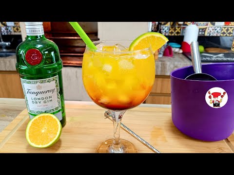 Como Fazer Gin Tônica de Laranja Sunrise Drink Perfeito