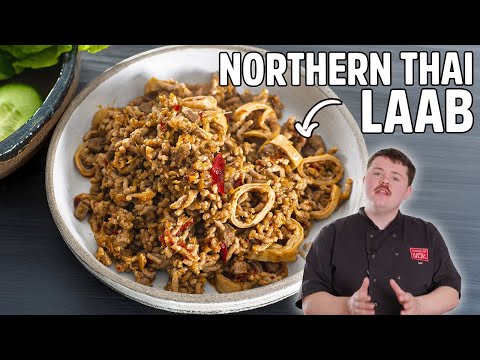 Northern Thai Laab Salad | Spicy Pork with Liver & Intestine