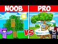 Minecraft NOOB vs PRO: GIANT TREE HOUSE BUILD CHALLENGE 🔥