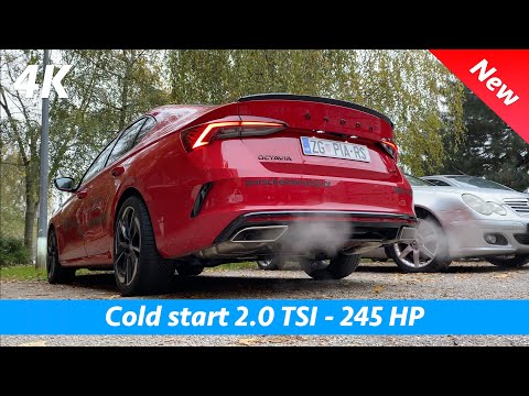 Škoda Octavia RS 2021 - 2.0 TSI 245 HP Cold start exhaust sound and pass by in 4K