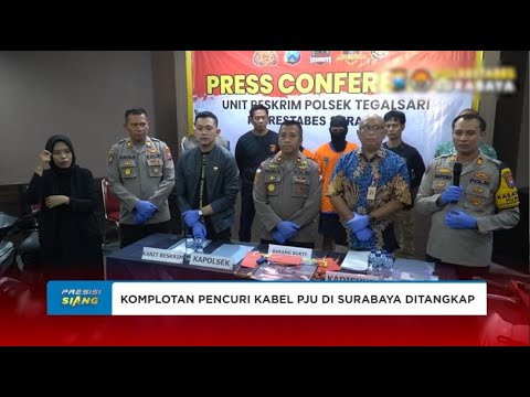 POLSEK TEGALSARI SURABAYA UNGKAP KASUS PENCURIAN KABEL PENERANGAN JALAN UMUM