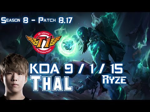 SKT T1 Thal RYZE vs VLADIMIR Top - Patch 8.17 KR Ranked