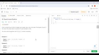 YouTube video '35. Search Insert Position | Leetcode | Arrays | Fundamentals'