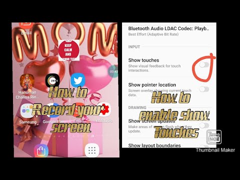 How to record your screen and show touches// techno tech
