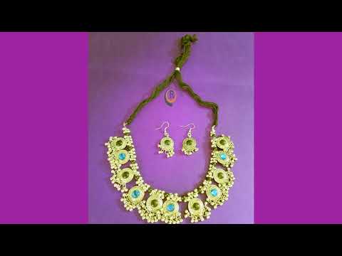 Alloy golden oxidized jewellery choker set, bopp