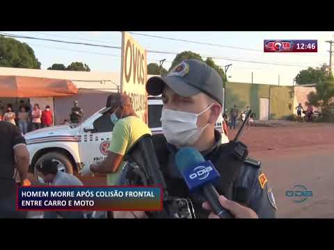Homem morre apoÌs colisaÌƒo frontal entre carro e moto 08 09 20