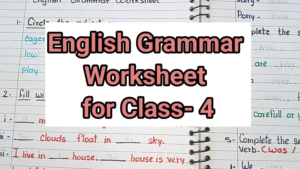 English Grammar Worksheet for Class 4th || Grade 4 English Grammar Worksheets