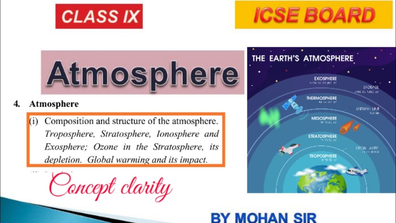 Atmosphere |Atmosphere : Composition and Structure | Class 9thICSE Board Geography #ICSE #GEOGRAPHY|