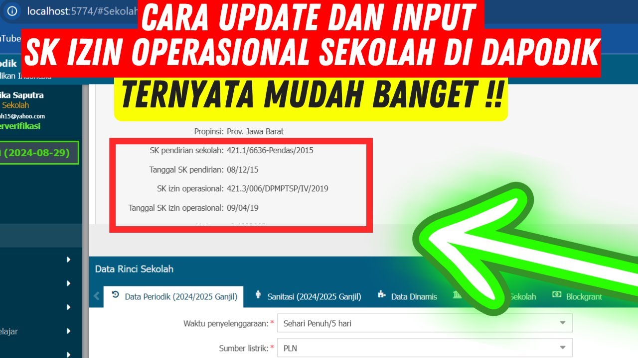 Cara Input SK Izin Operasional Di Dapodik | Mudah - Vervalsp
