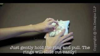 How to tie your wedding rings to a wedding ring pillow (Part 1)
