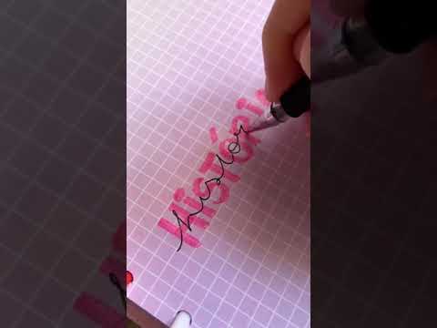 Título fácil com marca texto e caneta preta 😍💖 #shorts #papelaria #dicasdeestudo #studies