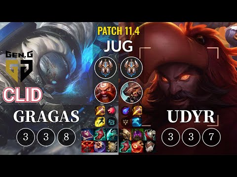 GEN Clid Gragas vs Udyr Jungle - KR Patch 11.4