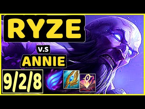 TINOWNS (RYZE) vs ANNIE - 9/2/8 KDA MID CHALLENGER GAMEPLAY - BR
