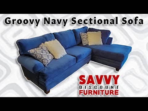 Albany Groovy Navy Sectional Sofa