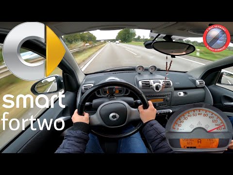 Smart Fortwo Mico hybrid Drive 1.0L 71 HP POV TEST DRIVE on German Autobahn
