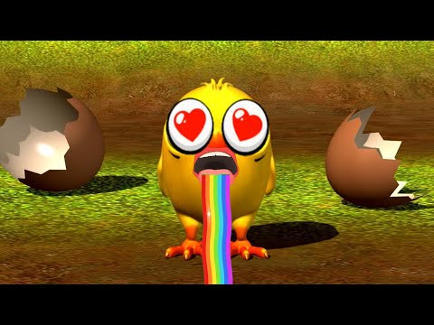 El Pollito Pío 3D - Canciones de la Granja de Zenón | Pio Pio 3D | Versión con eructo de arcoíris