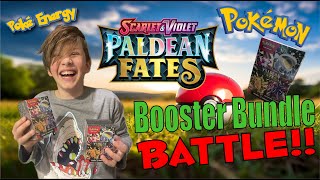 Father vs. Son Paldean Fates Booster Bundle Battle! The first 5 minutes will BLOW YOUR MIND!