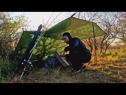 Fishing and cooking, camping alone without a tent, survival camping, and urban fishing.