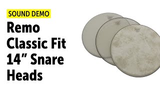 Video thumbnail for Remo Classic Fit Ambassador & Fiberskyn Snare Drumheads -  Sound Demo by Drums Bonedo