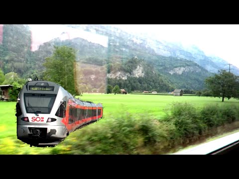 Zug Mitfahrt Ziegelbrücke - Sargans , Walenstadt-Flums   , Train ride, Viagem de trem
