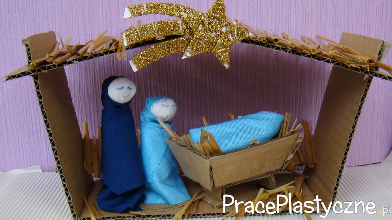 Szopka bożonarodzeniowa z tektury