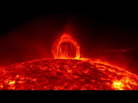 Blazing Arc Rains Fire On Sun - Magnetic Solar Flare Loop | Video