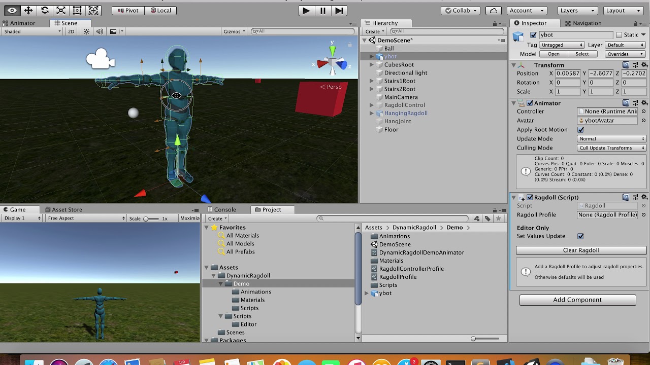 Dynamic Ragdoll in Unity - Building a new ragdoll