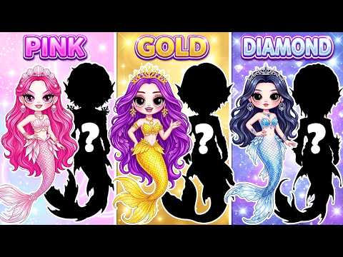 Huntrix & Saja Boys: Pink vs Golden vs Diamond Mermaid Couple Contest! | DIY Fashion Paper Dolls
