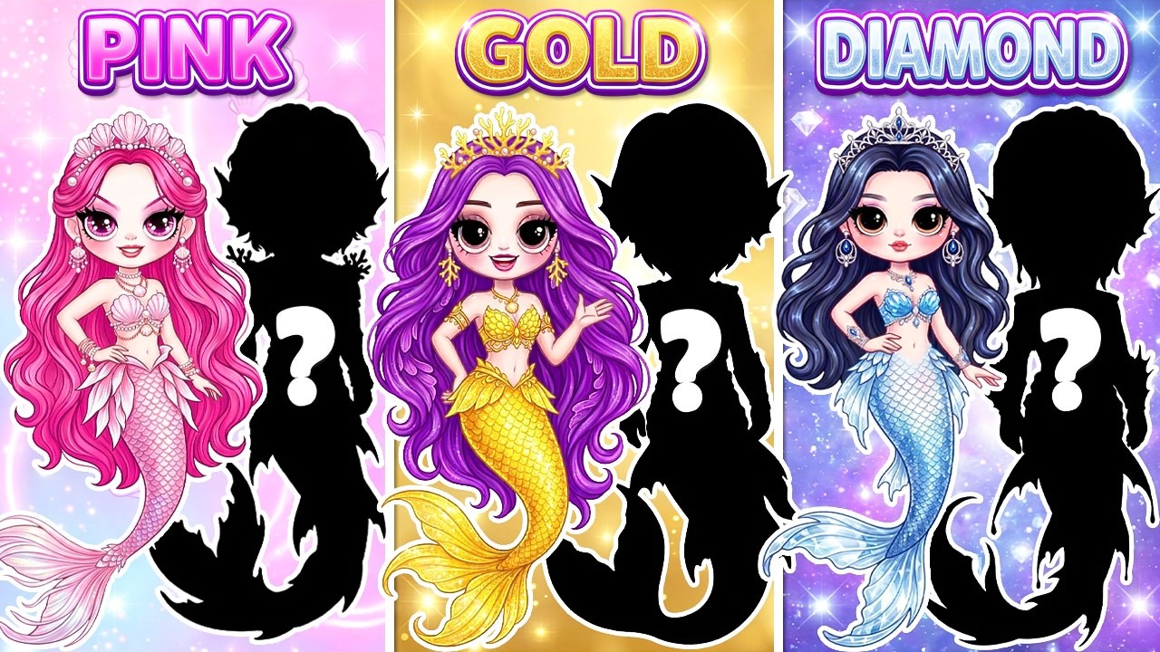 Huntrix & Saja Boys: Pink vs Golden vs Diamond Mermaid Couple Contest! | DIY Fashion Paper Dolls