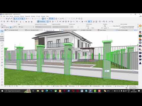 Simple fence design in archicad using complex profile and railing tool