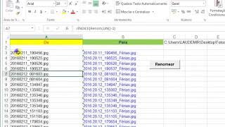 Renomear arquivos de um diretório com Excel VBA