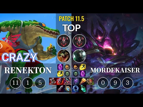 RW Crazy Renekton vs Mordekaiser Top - KR Patch 11.5