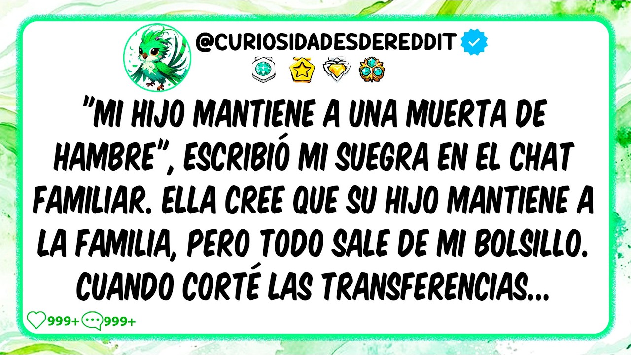 "MI hijo mantiene a una MUERTA DE HAMBRE" escribió mi suegra en el chat familiar. Ella cree que su h