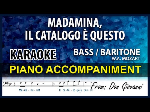 Madamina, il catalogo è questo Karaoke Mozart Baritone