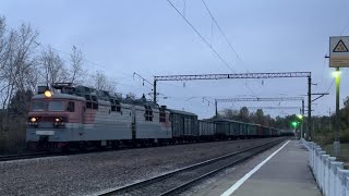 Электровоз ВЛ80с-715 с грузовым составом #рязанскаяобласть